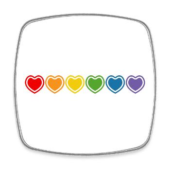 LGBT Rainbow Hearts - Square fridge magnet - white - Front