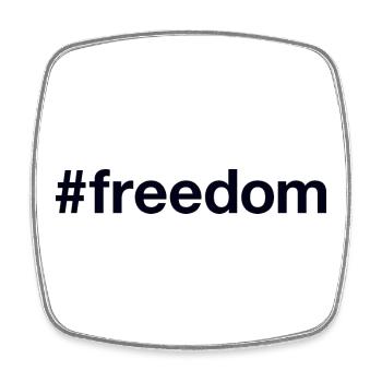 FREEDOM Hashtag - Viereckiger Kühlschrankmagnet - Weiß - Vorne