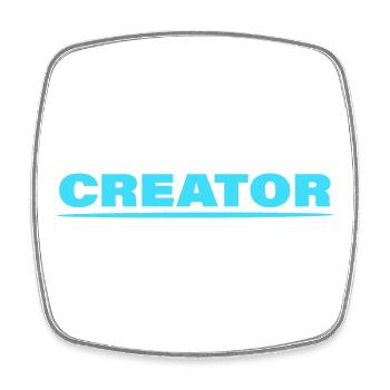 CREATOR - Viereckiger Kühlschrankmagnet - Weiß - Vorne