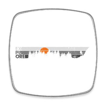 Explore the great outdoor - Square fridge magnet - white - Front