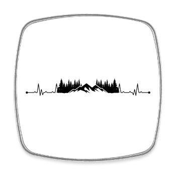 Heartbeat mountains - Square fridge magnet - white - Front