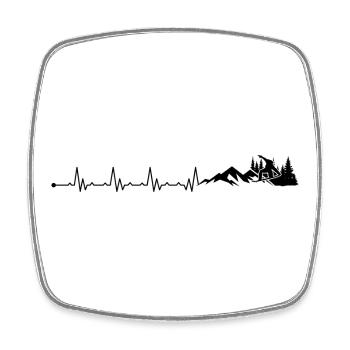 Heartbeat Snowboard Freestyle - Viereckiger Kühlschrankmagnet - Weiß - Vorne