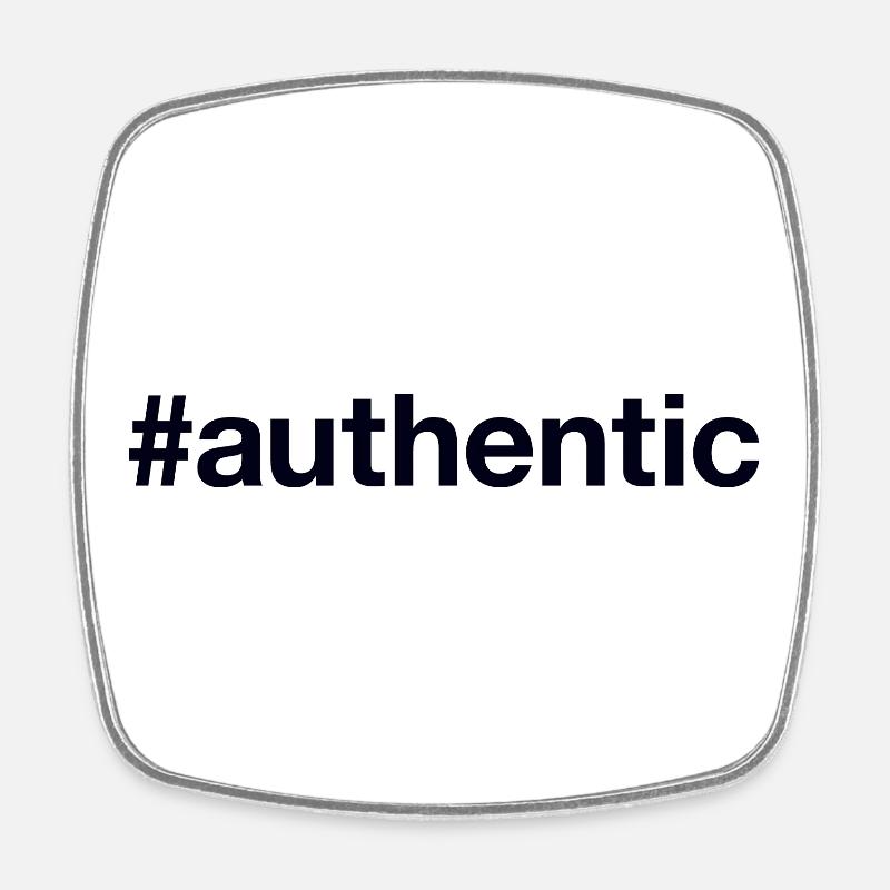 AUTHENTIC authentisch echt - Viereckiger Kühlschrankmagnet - Weiß
