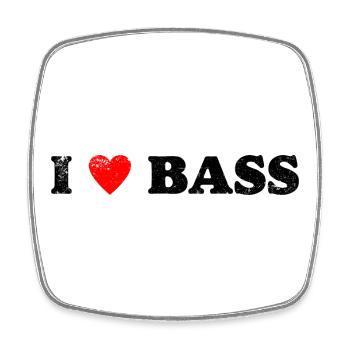 I Love Bass - Square fridge magnet - white - Front