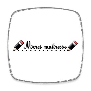 MAÎTRESSE. MAITRE. MERCI. MERCI MAÎTRESSE. MAITRES - Magnet carré - blanc - Devant