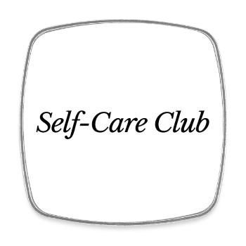 Self-Care Club: Wellness Graphic Design - Square fridge magnet - white - Front