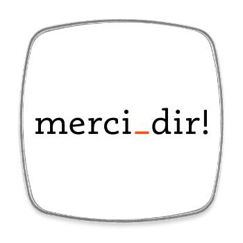 merci dir - 2 Farben - Viereckiger Kühlschrankmagnet - Weiß - Vorne
