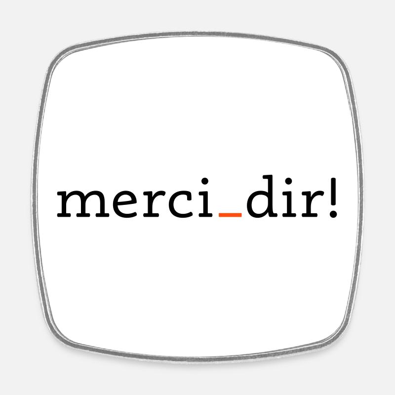merci dir - 2 Farben - Viereckiger Kühlschrankmagnet - Weiß