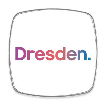 Dresden Typography Colors City Icon Logo icon - Square fridge magnet - white - Front