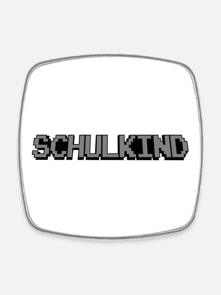 Schoolchild Pixel - Square fridge magnet - white