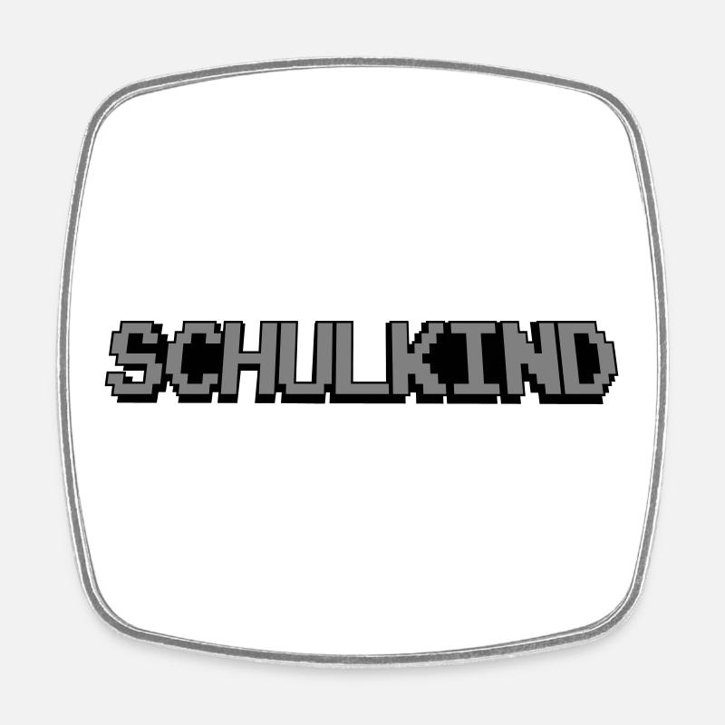 Schoolchild Pixel - Square fridge magnet - white