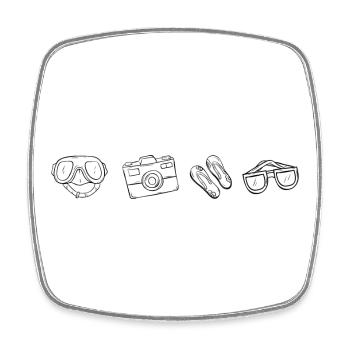 Beach Vacation Essentials - Square fridge magnet - white - Front