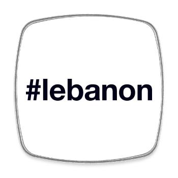 LEBANON Hashtag - Viereckiger Kühlschrankmagnet - Weiß - Vorne