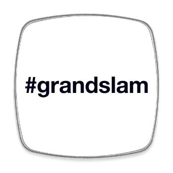 GRANDSLAM Hashtag - Square fridge magnet - white - Front