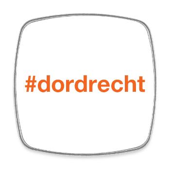 DORDRECHT Hashtag - Square fridge magnet - white - Front