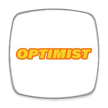 OPTIMIST - Viereckiger Kühlschrankmagnet - Weiß - Vorne