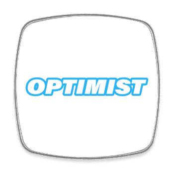 OPTIMIST - Viereckiger Kühlschrankmagnet - Weiß - Vorne