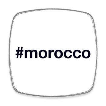 MAROC Hashtag Marokko - Magnet carré - blanc - Devant