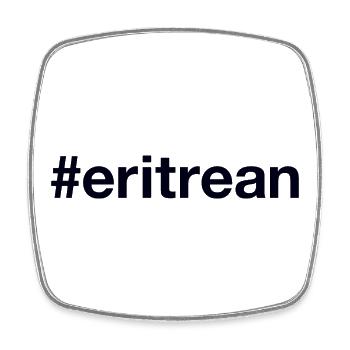 ERITREAN Hashtag - Viereckiger Kühlschrankmagnet - Weiß - Vorne