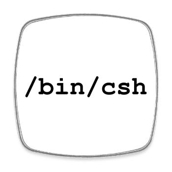 C-Shell - /bin/csh - Viereckiger Kühlschrankmagnet - Weiß - Vorne