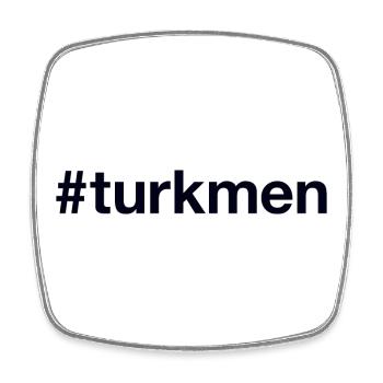 TURKMEN Hashtag Turkmenistan - Viereckiger Kühlschrankmagnet - Weiß - Vorne