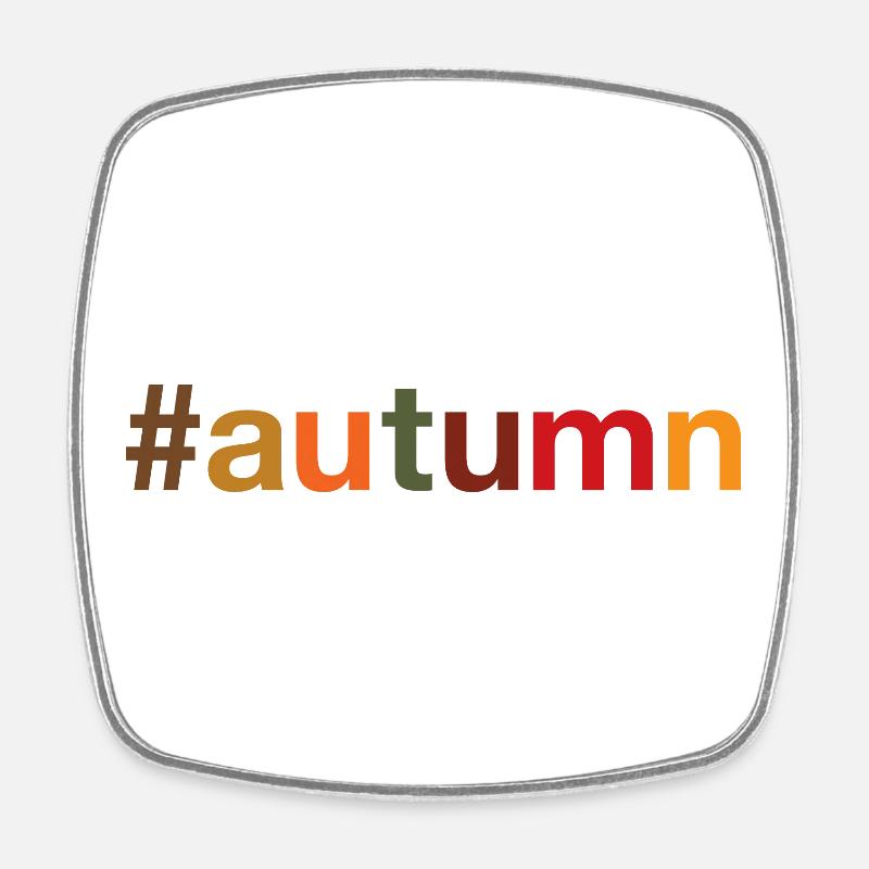 AUTUMN Herbst - Viereckiger Kühlschrankmagnet - Weiß