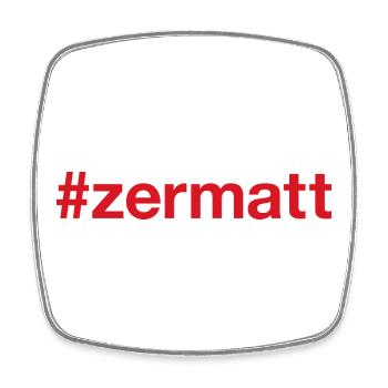 ZERMATT Switzerland Schweiz - Viereckiger Kühlschrankmagnet - Weiß - Vorne
