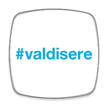 Hashtag Val d’Isère - Magnet carré - blanc - Devant