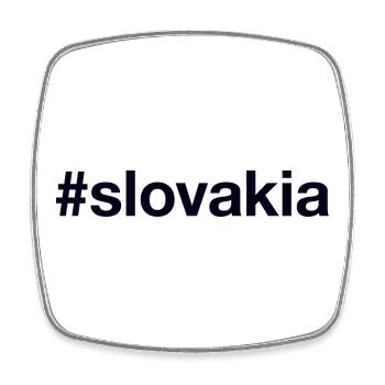 SLOVAKIA Hashtag Slowakei - Viereckiger Kühlschrankmagnet - Weiß - Vorne