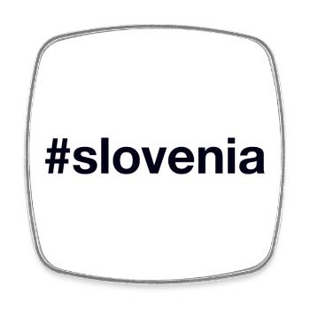 SLOVENIA Hashtag Slowenien - Square fridge magnet - white - Front