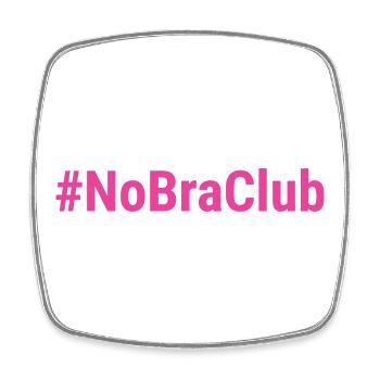 NoBraClub Rosa - Viereckiger Kühlschrankmagnet - Weiß - Vorne