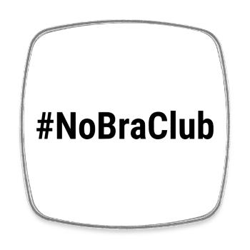 NoBraClub Schwarz - Viereckiger Kühlschrankmagnet - Weiß - Vorne