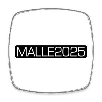 Malle 2025 - Viereckiger Kühlschrankmagnet - Weiß - Vorne