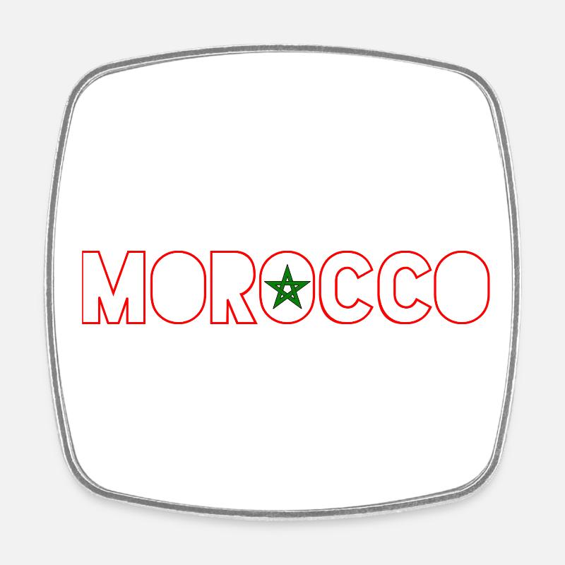 Maroc - Magnet carré - blanc