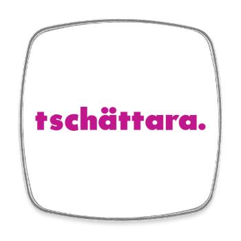 Tschättara. - Magnet carré - blanc - Devant