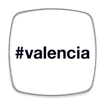 VALENCIA Hashtag - Square fridge magnet - white - Front
