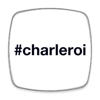 CHARLEROI Hashtag - Square fridge magnet - white - Front