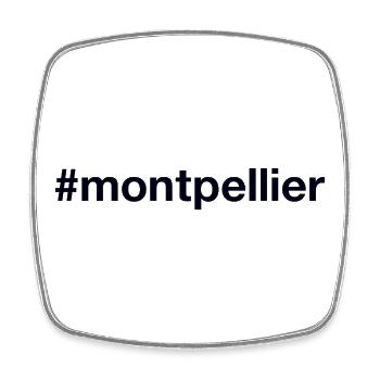MONTPELLIER Hashtag - Square fridge magnet - white - Front