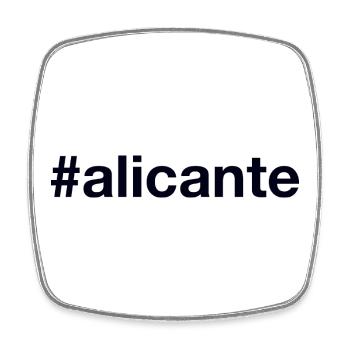ALICANTE Hashtag - Magnet carré - blanc - Devant