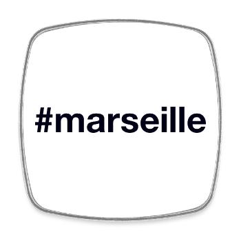 MARSEILLE Hashtag - Viereckiger Kühlschrankmagnet - Weiß - Vorne