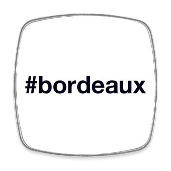 BORDEAUX Hashtag - Magnet carré - blanc - Devant
