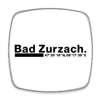 Bad Zurzach coordinates, Canton of Aargau, Switzerland - Square fridge magnet - white - Front