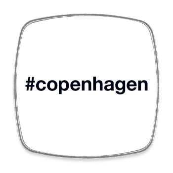 COPENHAGEN Denmark Kopenhagen Dänemark - Square fridge magnet - white - Front