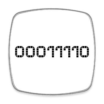 Notation binaire - 30 - Magnet carré - blanc - Devant