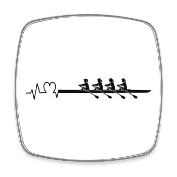 Rowing Heartbeat Women's Fours - Square fridge magnet - white - Front