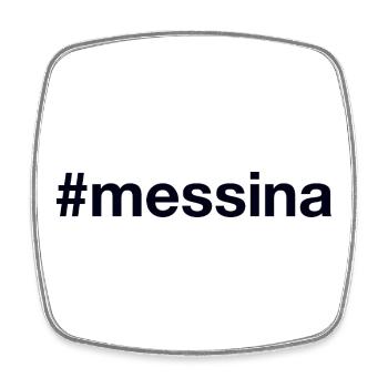 Messina Hashtag Italy Italien - Viereckiger Kühlschrankmagnet - Weiß - Vorne