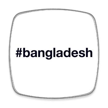 BANGLADESH Hashtag - Viereckiger Kühlschrankmagnet - Weiß - Vorne