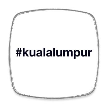 KUALA LUMPUR Hashtag Malaysia - Viereckiger Kühlschrankmagnet - Weiß - Vorne