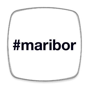 MARIBOR Hashtag Slovenia Slowenien - Viereckiger Kühlschrankmagnet - Weiß - Vorne