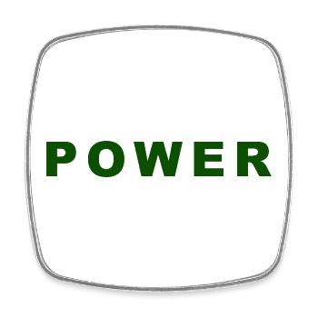 Conception de texte audacieuse Green Power - Magnet carré - blanc - Devant